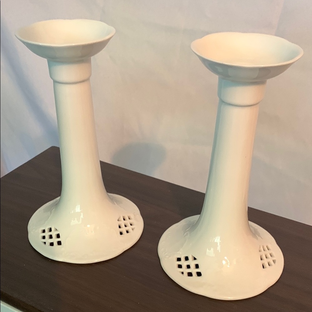 Elegant White Candle Holders